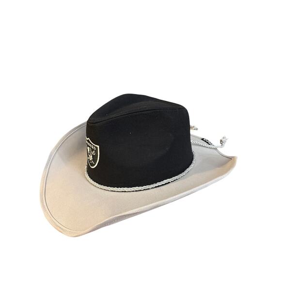 Las Vegas Raiders NFL Cowboy hat FOCO black grey OSFA football logo patch - Picture 2 of 6